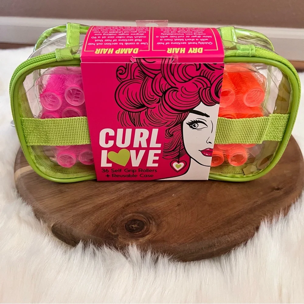 Curl Love 36 Self Grip Rollers + Reusable Case NWT